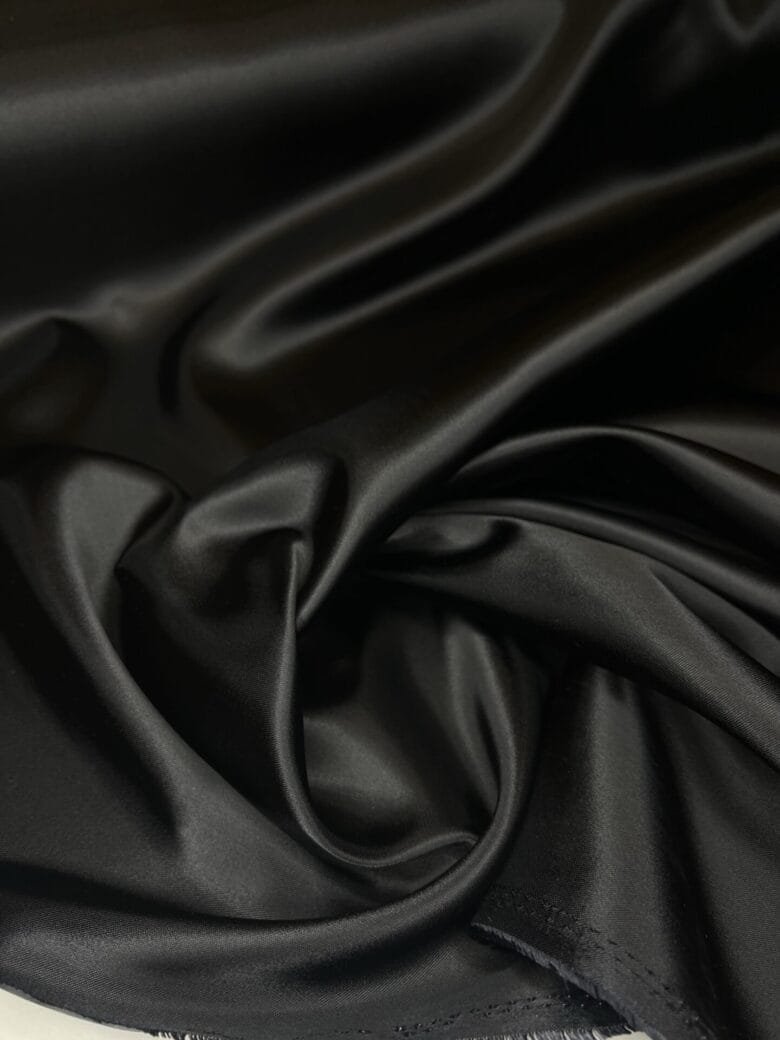 Itališkas pamušalinis audinys „Classic Black“ juodos spalvos