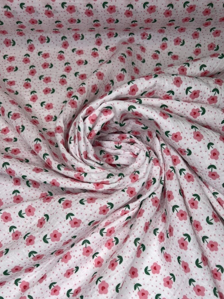 Muslinas (double gauze) gėlėtas