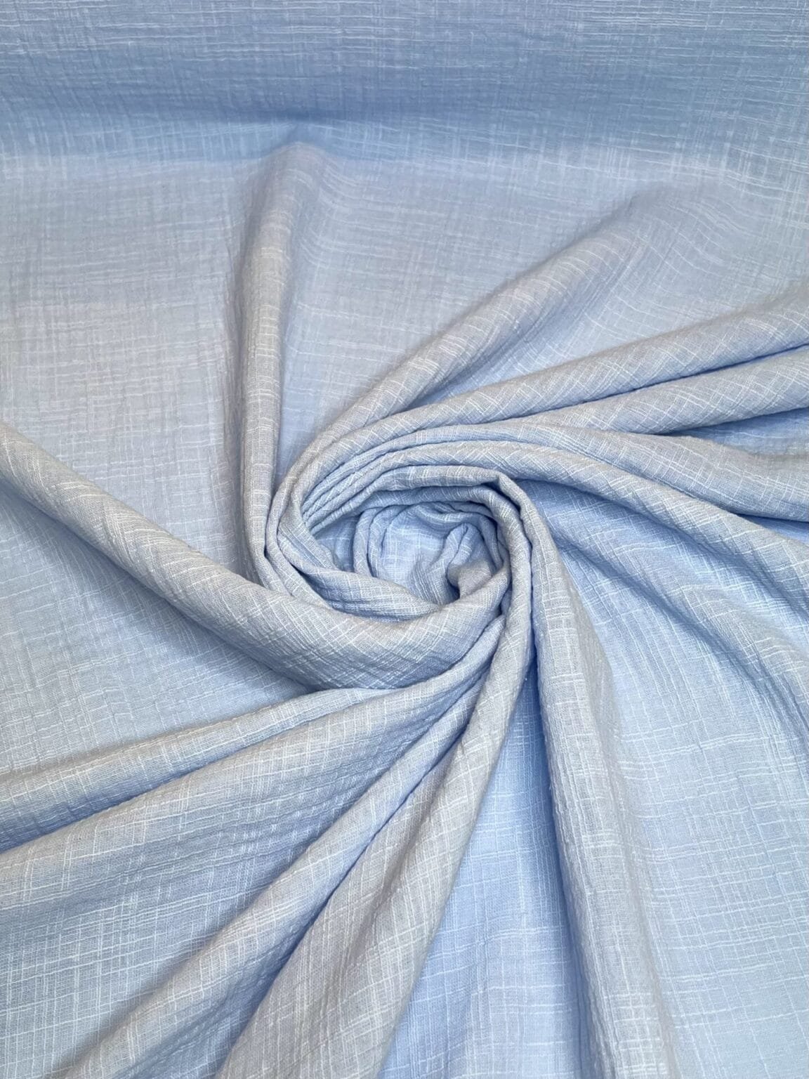 Muslinas lino imitacija „Baby Blue“ spalvos