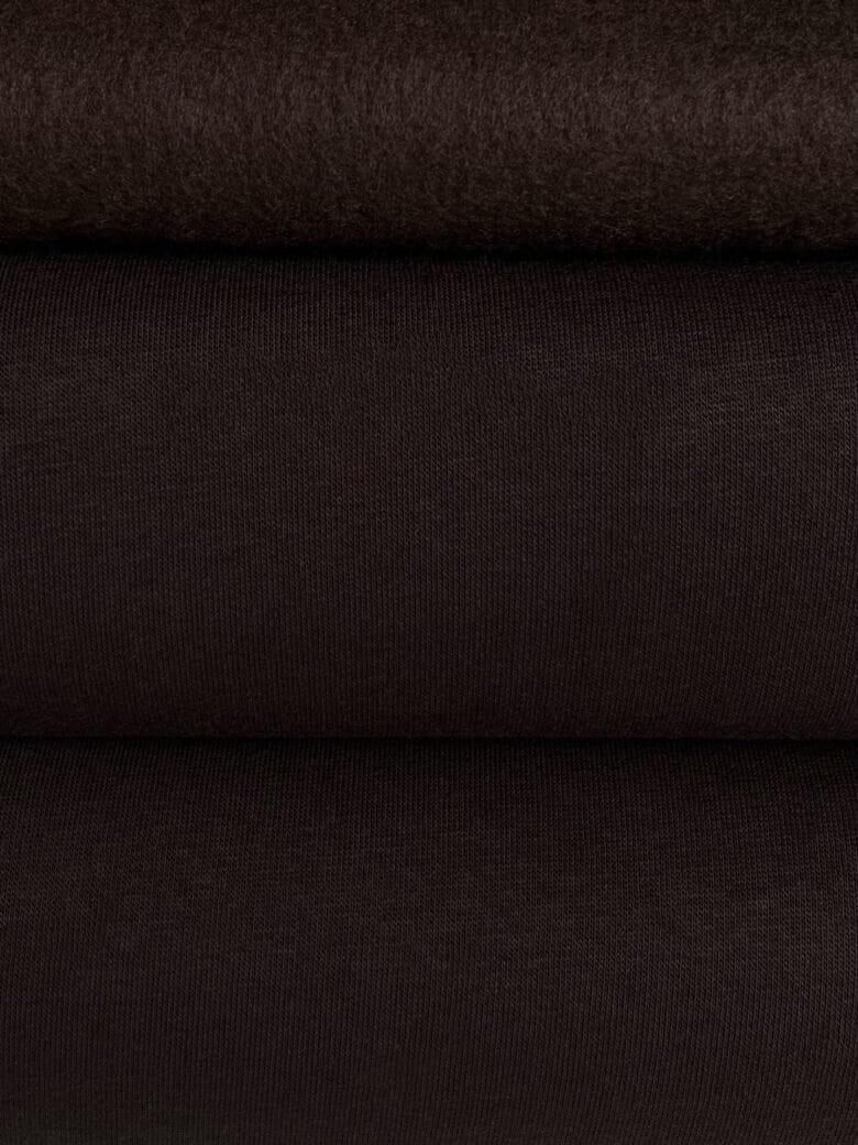 Trisiūlis kilpinis trikotažas su pūkeliu PENYE „Dark Brown“ spalvos (MX15)