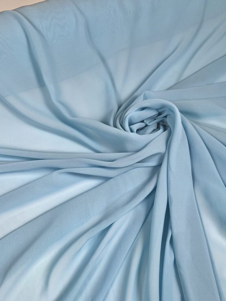Vienspalvis šifonas „Baby Blue“ spalvos