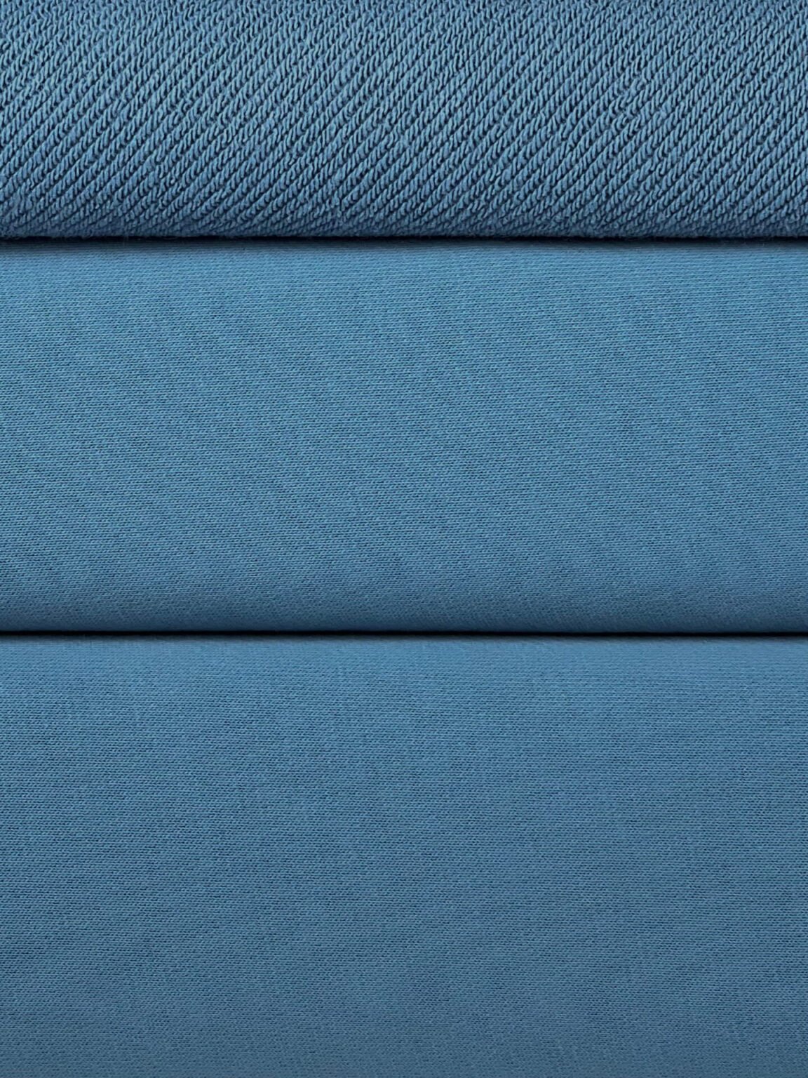 „Diagonal“ trisiūlis kilpinis trikotažas „Mineral Blue“ spalvos (KD09)