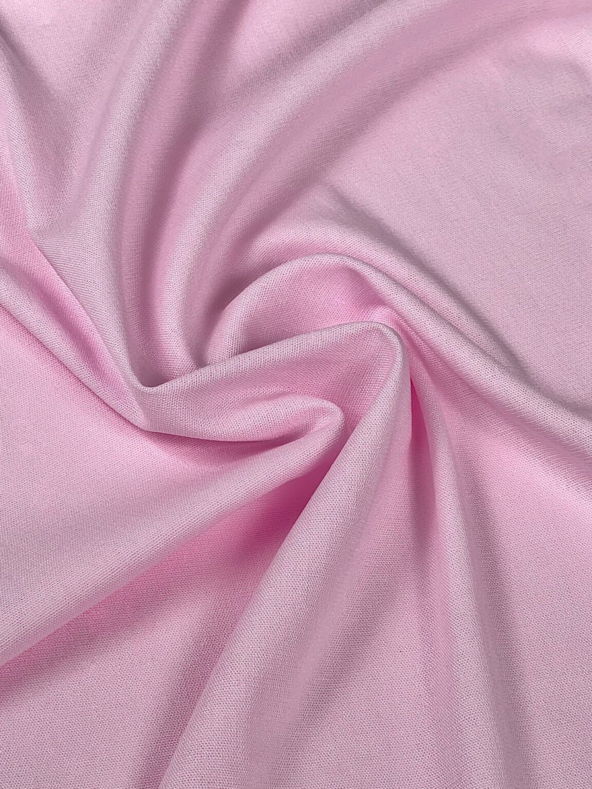 Lino ir viskozės audinys „Baby Pink“ spalvos