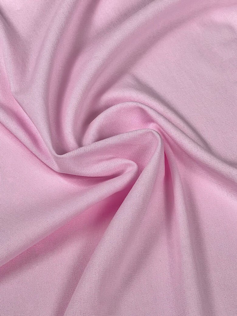 Lino ir viskozės audinys „Baby Pink“ spalvos