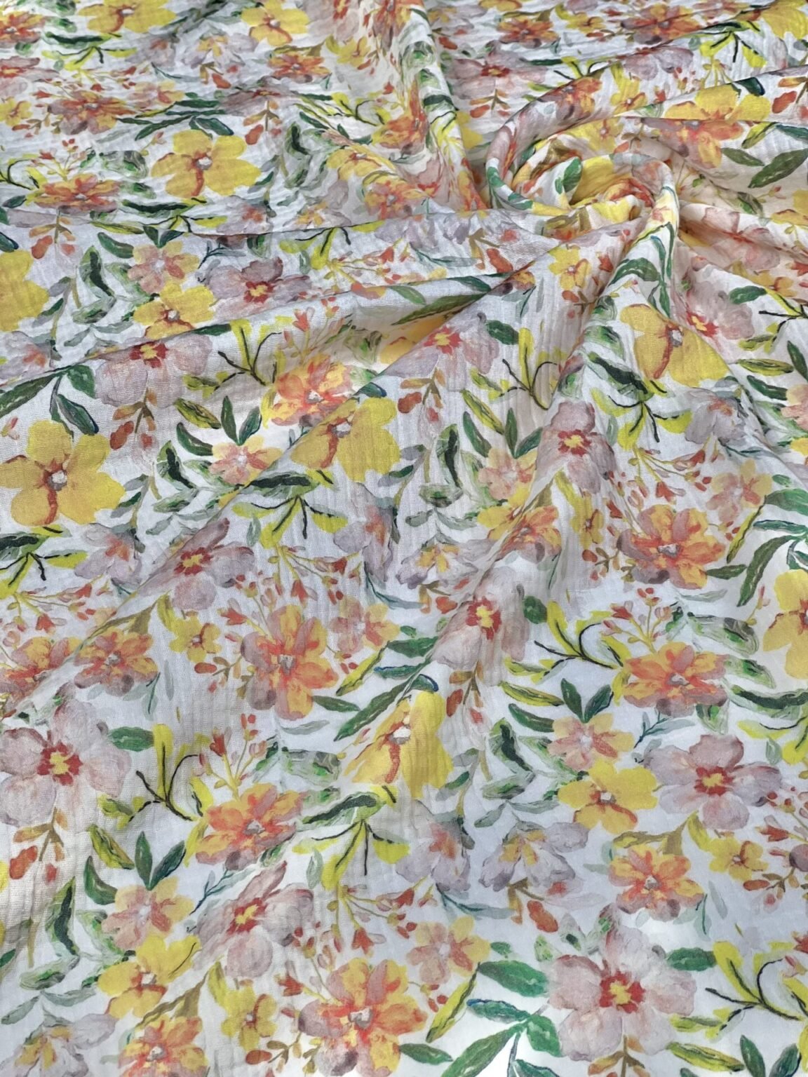 DIGITAL PRINT spaudos muslinas su dizainu „Pavasario Žiedai“