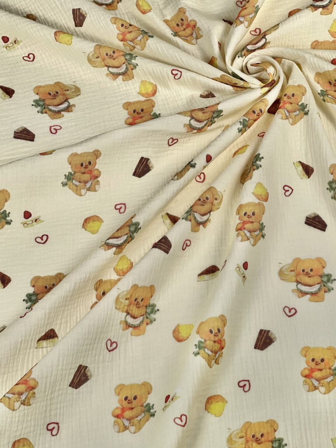 DIGITAL PRINT spaudos muslinas su dizainu „Teddy Bear“