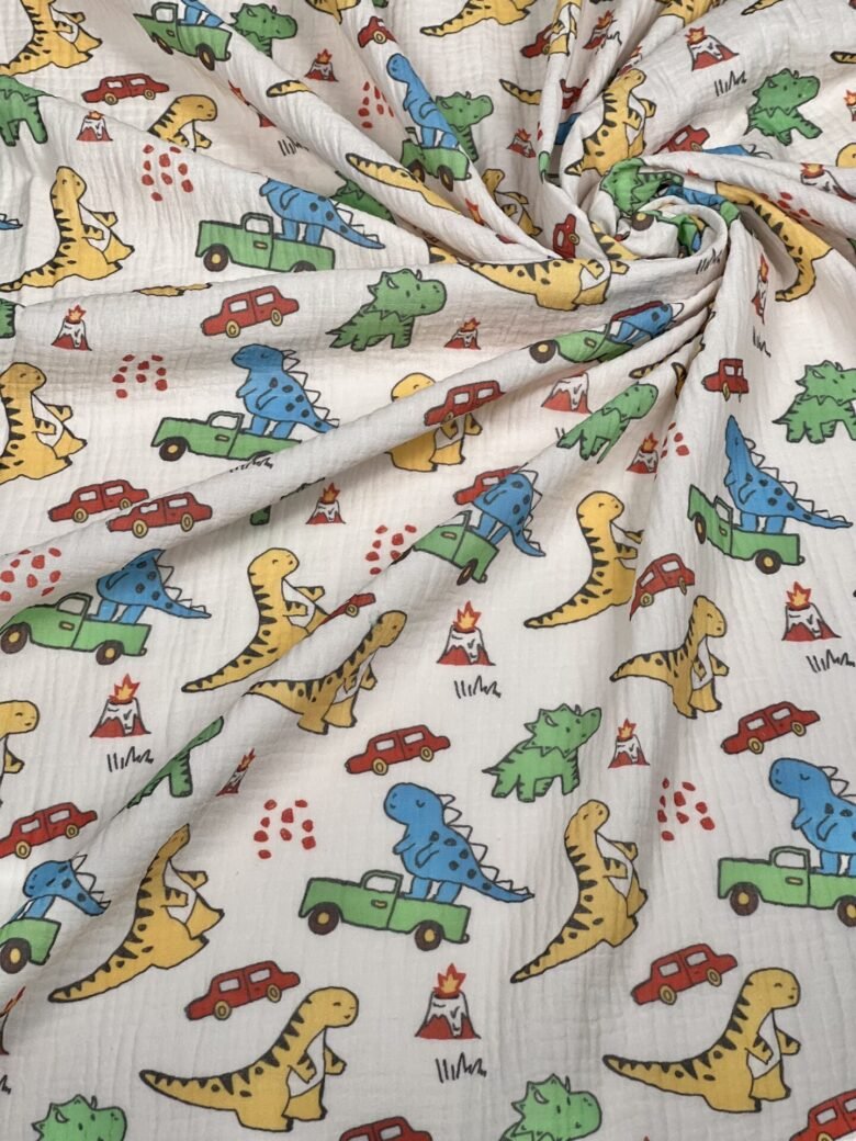 DIGITAL PRINT spaudos muslinas su dizainu „Dragons“