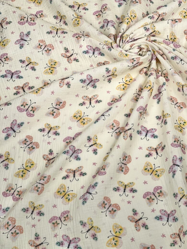DIGITAL PRINT spaudos muslinas su dizainu „Butterfly“