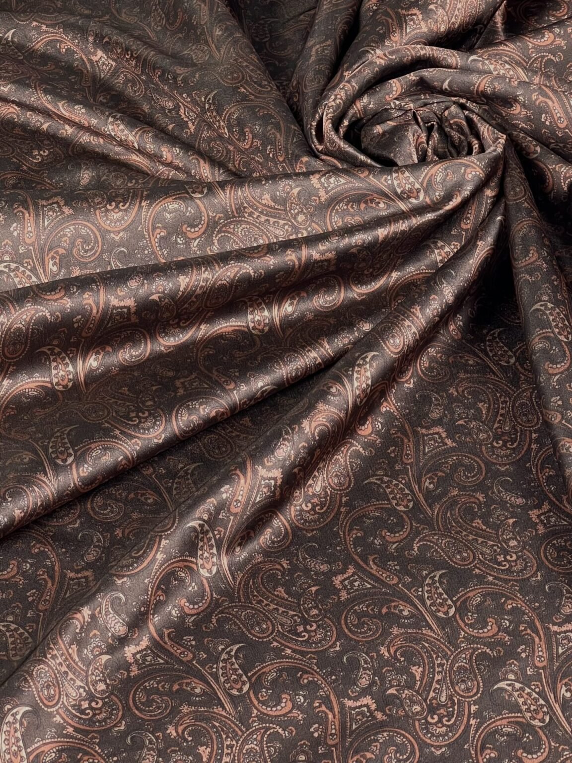 Итальянская роскошная подкладочная ткань с натуральным шелком «Paisley Abstraction»