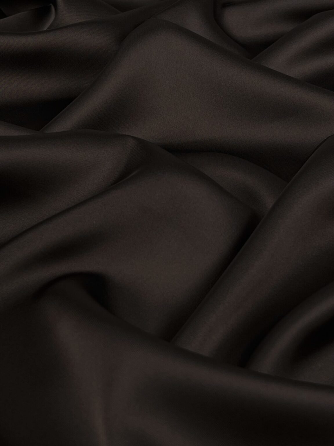Dvipusis satinas su elastanu „Dark Brown“ spalvos