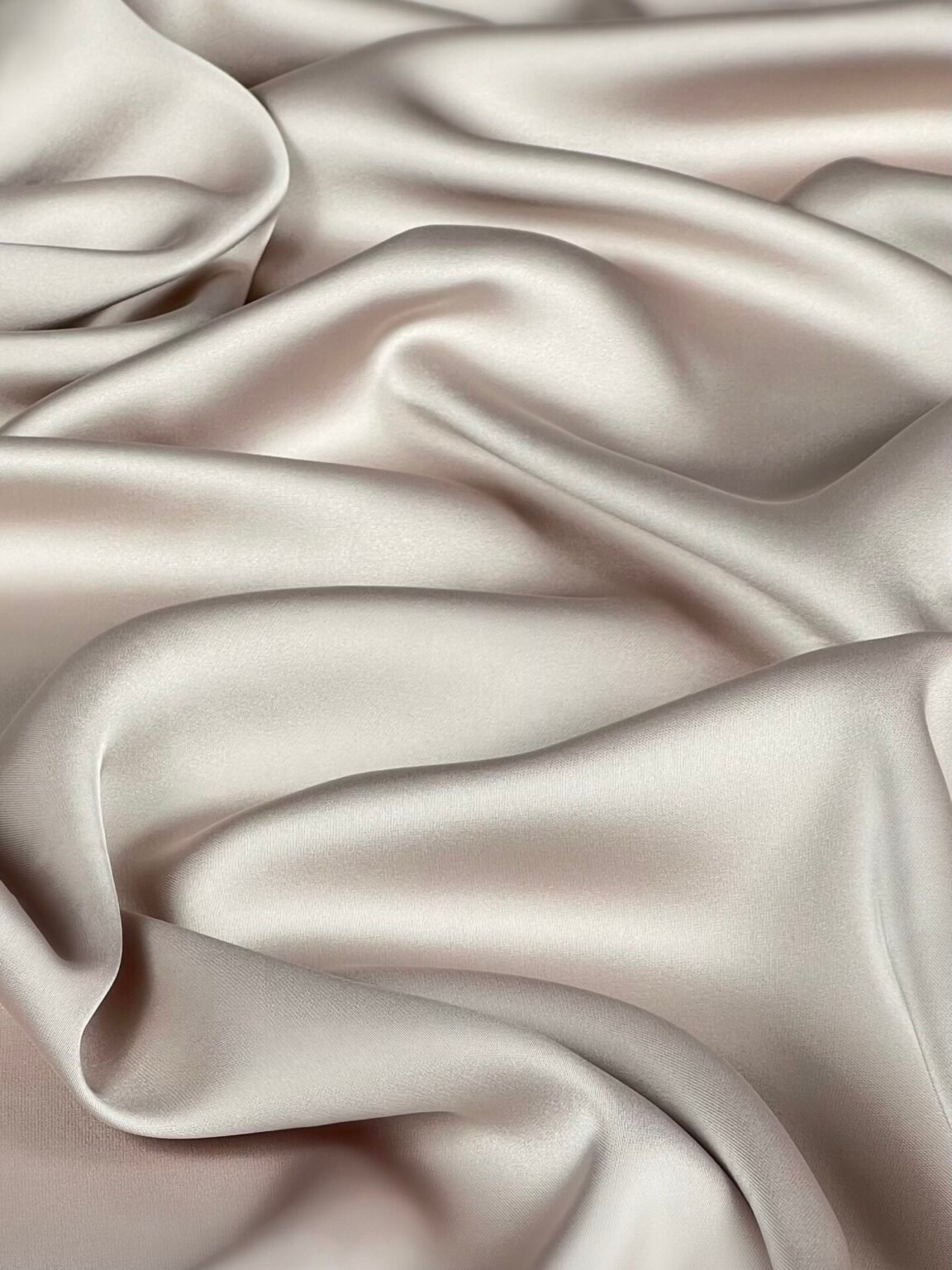 Dvipusis satinas su elastanu „Natural Beige“ spalvos