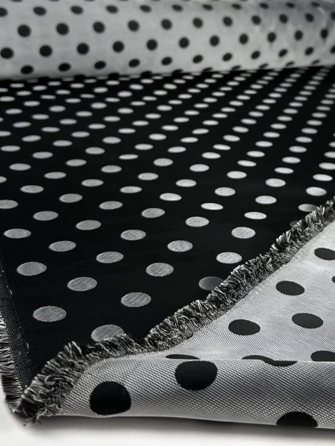 Dvipusis žakardas burbulų rašto „Black & Silver“