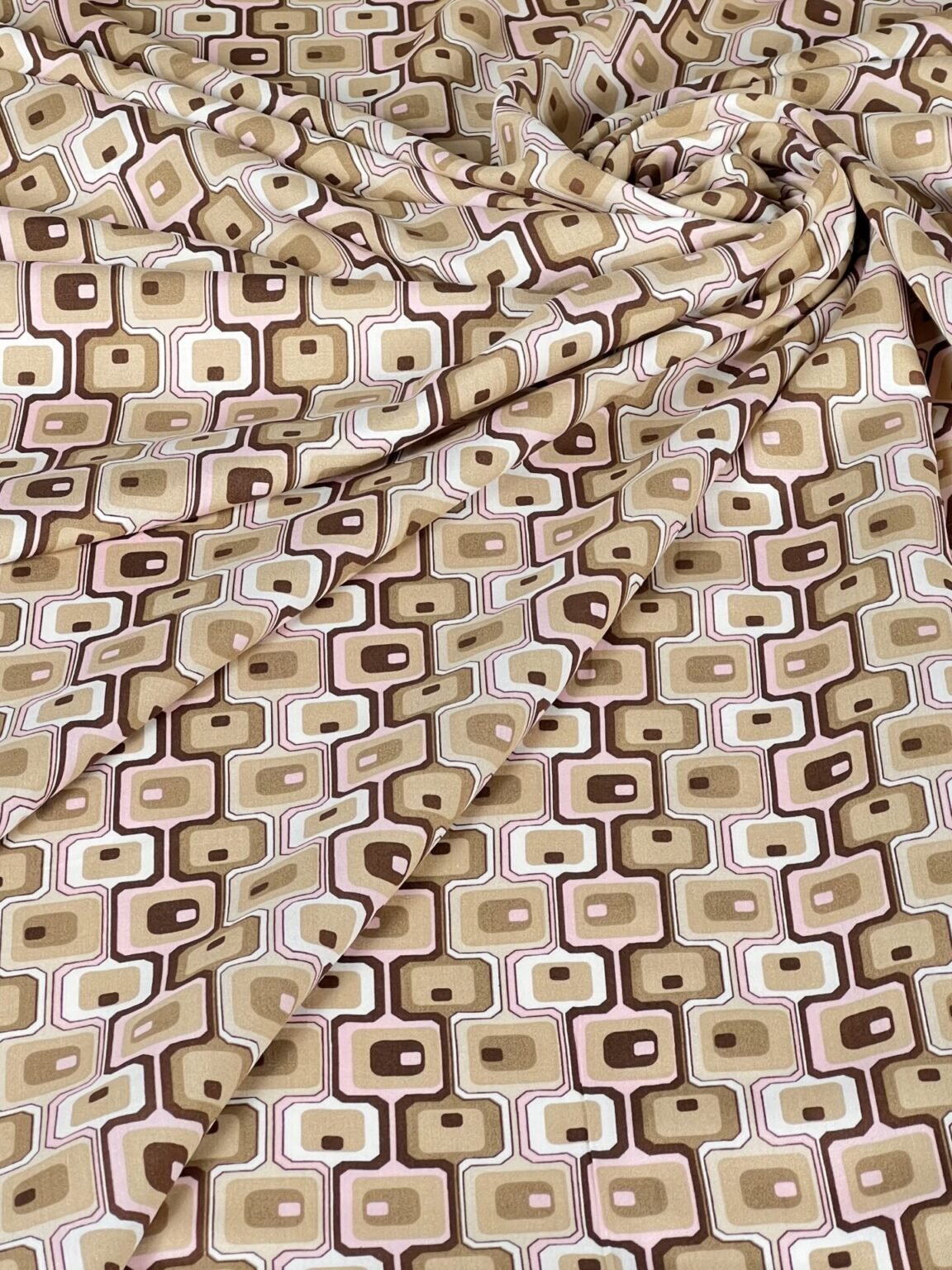 Suknelinis viskozės audinys „Vasaros Geometrija“
