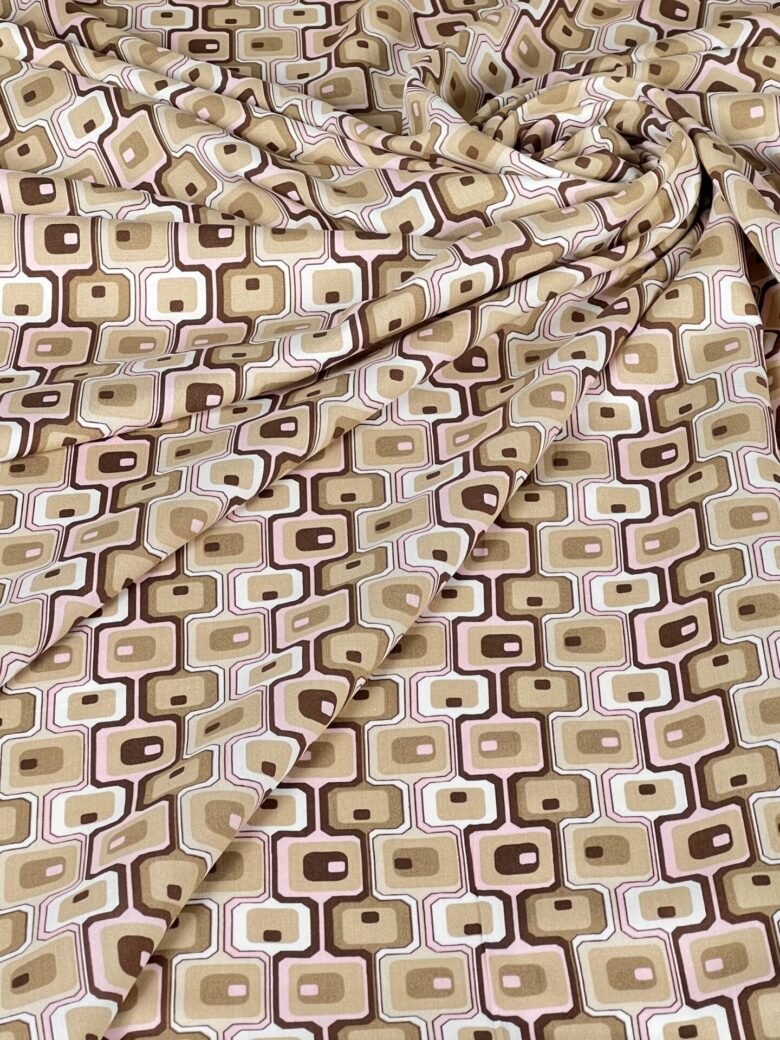 Suknelinis viskozės audinys „Vasaros Geometrija“