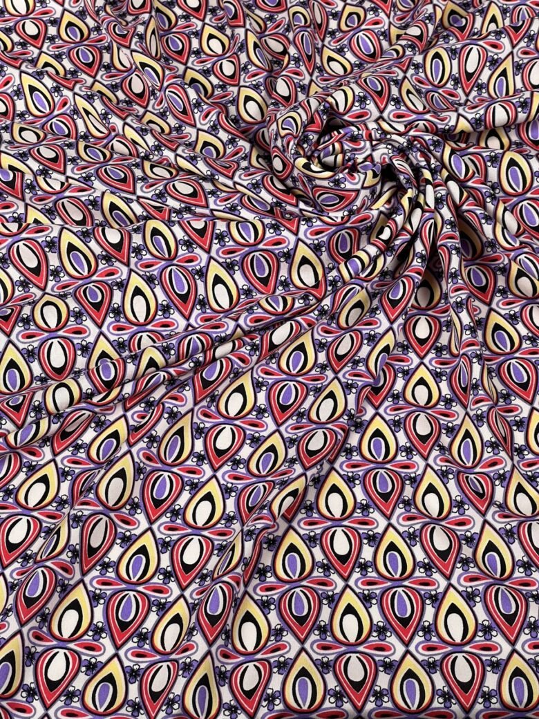 Suknelinis viskozės audinys „Kaleidoskopas“