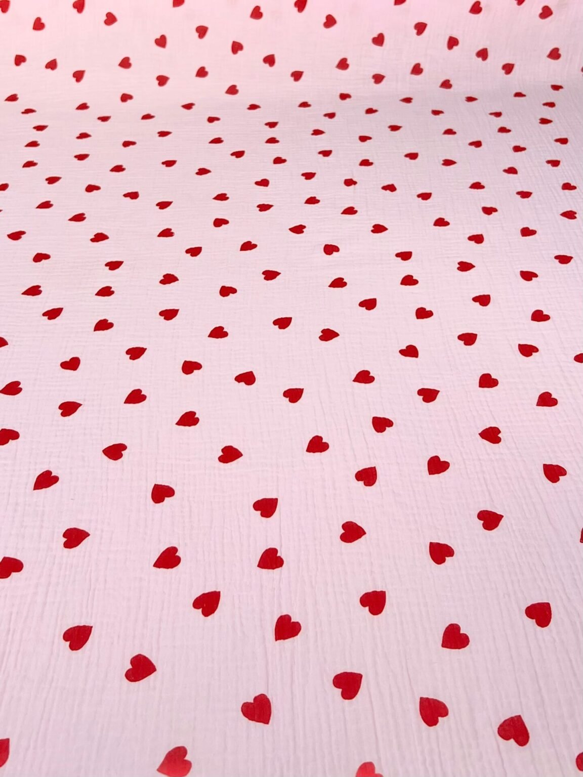 Muslinas su spauda „Hearts“ 150 cm