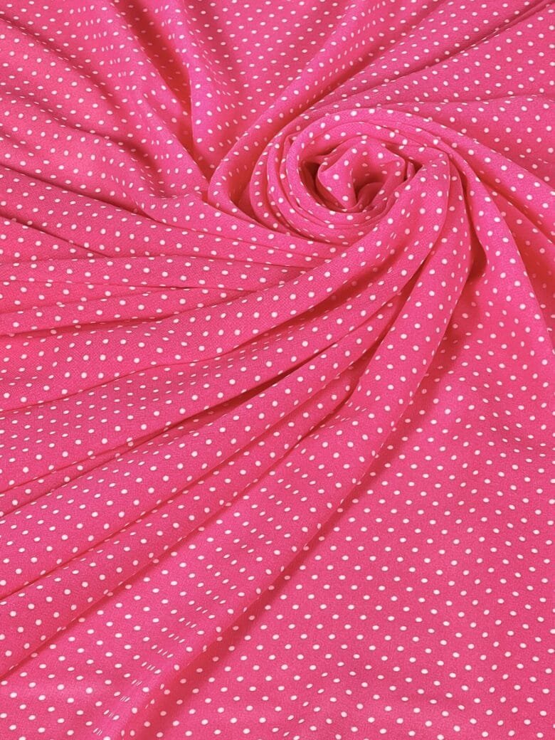 Šifonas „Neon Pink Dots“