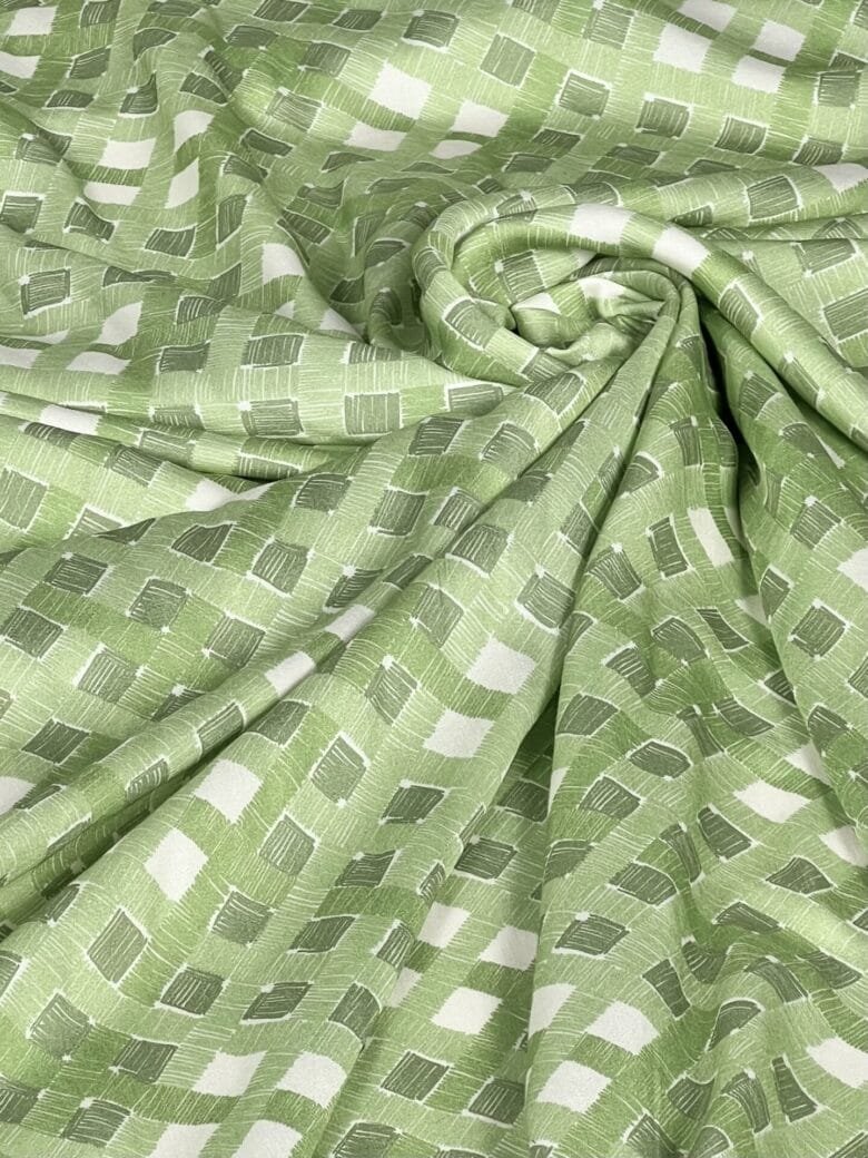 Suknelinis viskozės audinys „Pixel Green“