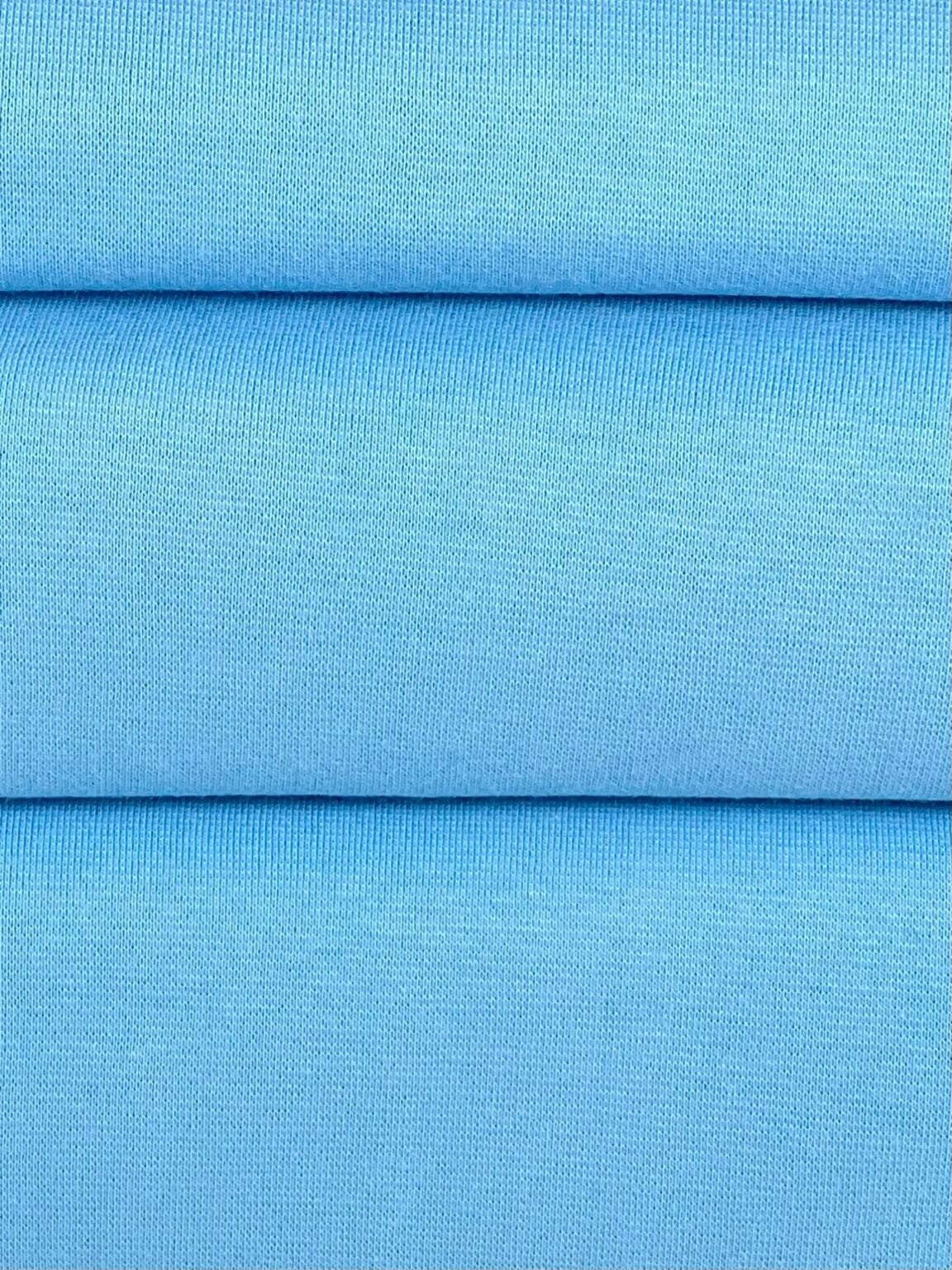 РИБ трикотаж однотонного вязания цвета «Sweet Blue» (KD31)