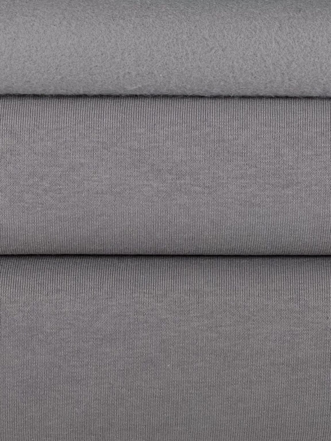 Trisiūlis kilpinis trikotažas su pūkeliu PENYE „Classic Grey“ spalvos (MX21)