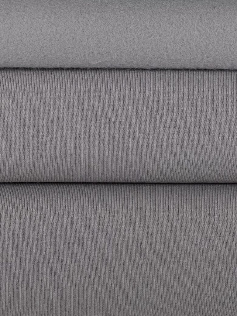 Trisiūlis kilpinis trikotažas su pūkeliu PENYE „Classic Grey“ spalvos (MX21)
