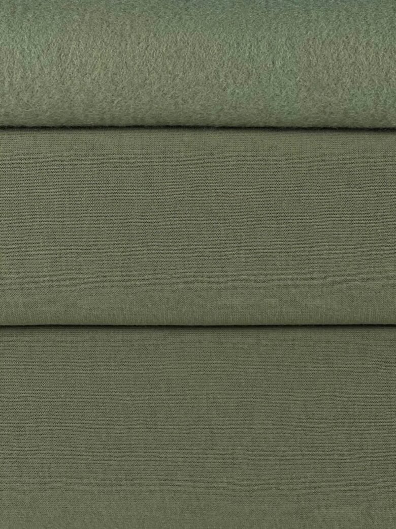 Trisiūlis kilpinis trikotažas su pūkeliu PENYE „Dusty Green“ (MX10)