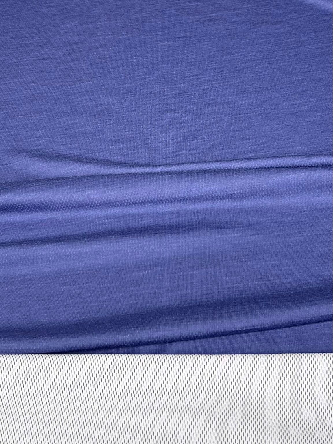 Merino vilnos ir poliesterio elastingas trikotažas (premium kokybė) „Vandens Mėlynos“ spalvos 019 (SU BROKU)