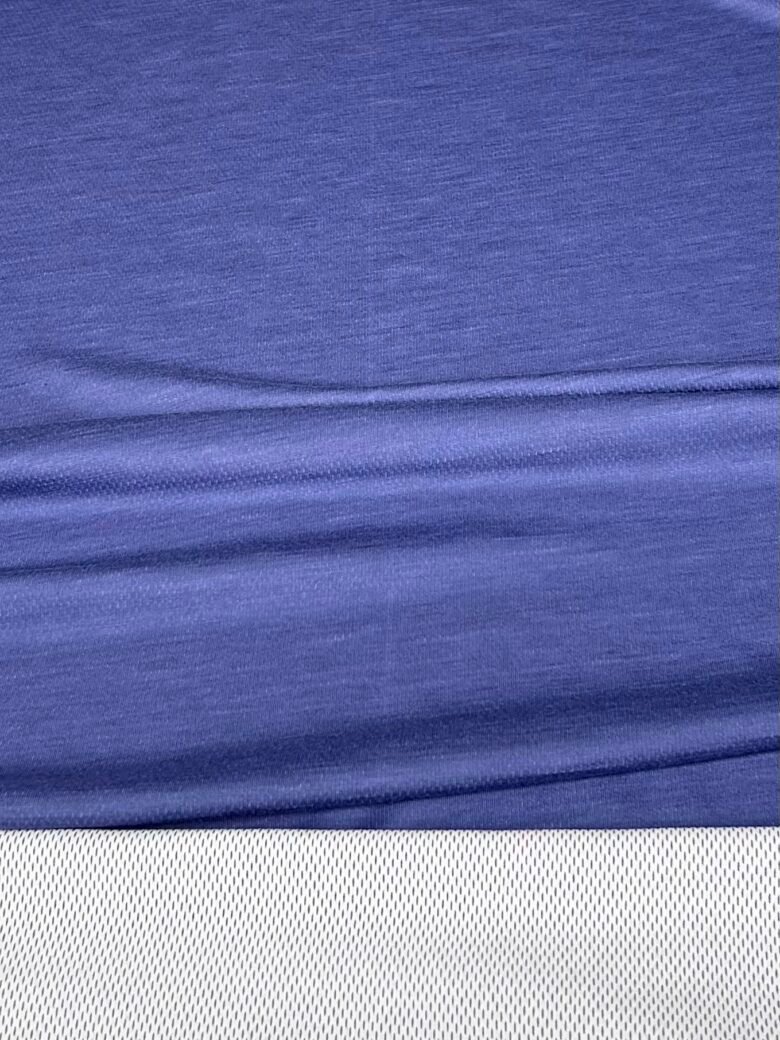 Merino vilnos ir poliesterio elastingas trikotažas (premium kokybė) „Vandens Mėlynos“ spalvos 019 (SU BROKU)