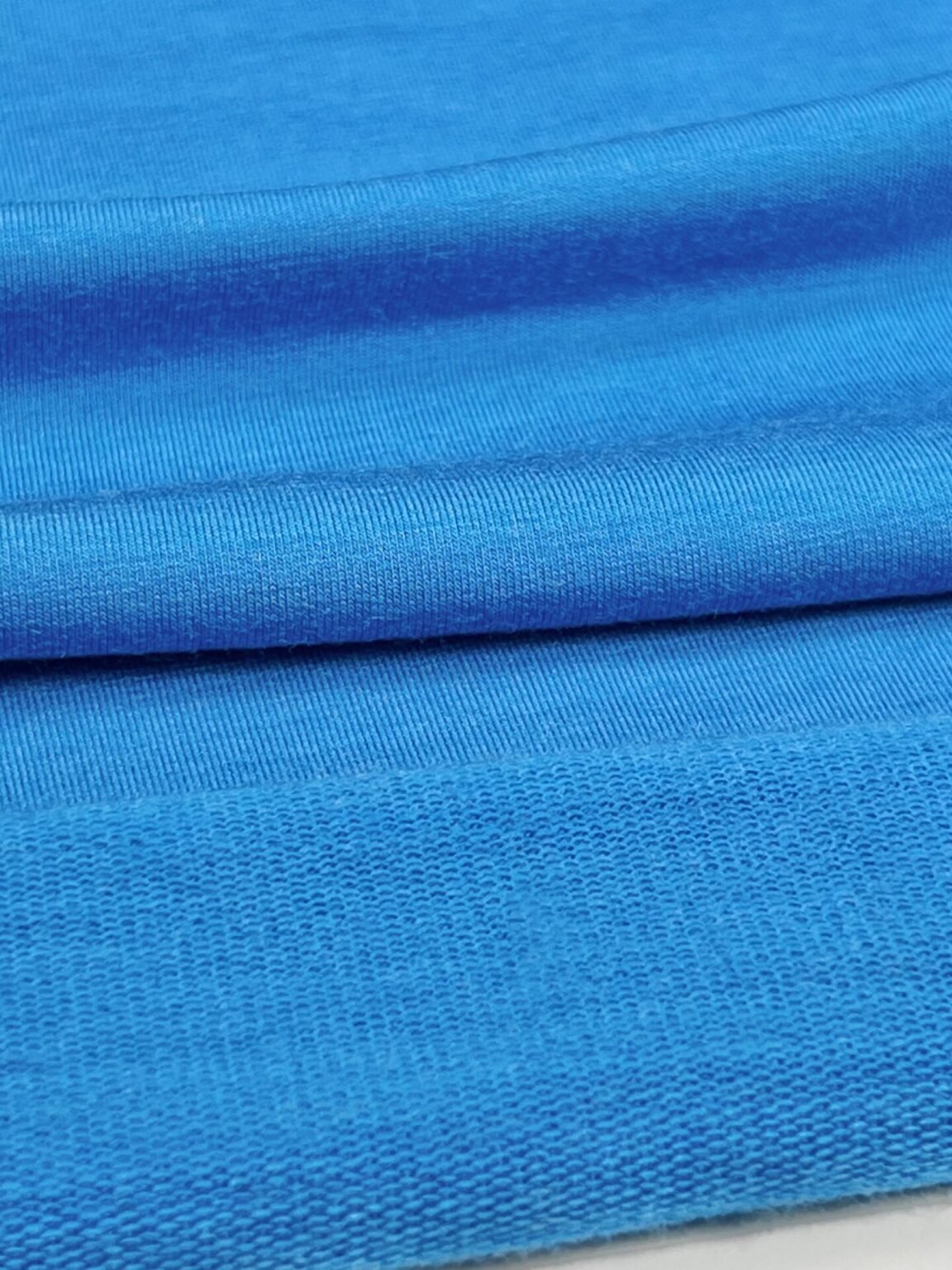 Merino vilnos ir poliamido elastingas dvisiūlis kilpinis trikotažas (premium kokybė) mėlynos spalvos 003