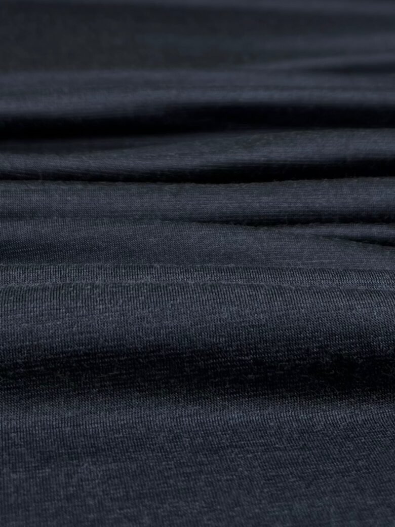Merino vilnos elastingas trikotažas (premium kokybė) tamsiai mėlynos spalvos 006