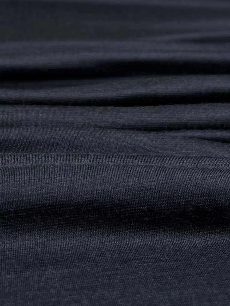 Merino vilnos elastingas trikotažas (premium kokybė) tamsiai mėlynos spalvos 006