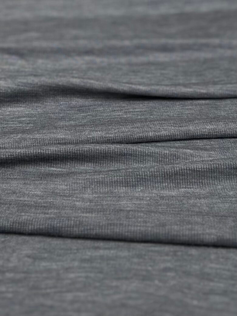 Merino vilnos ir liocelio elastingas trikotažas (premium kokybė) pilkos spalvos melanžas 014