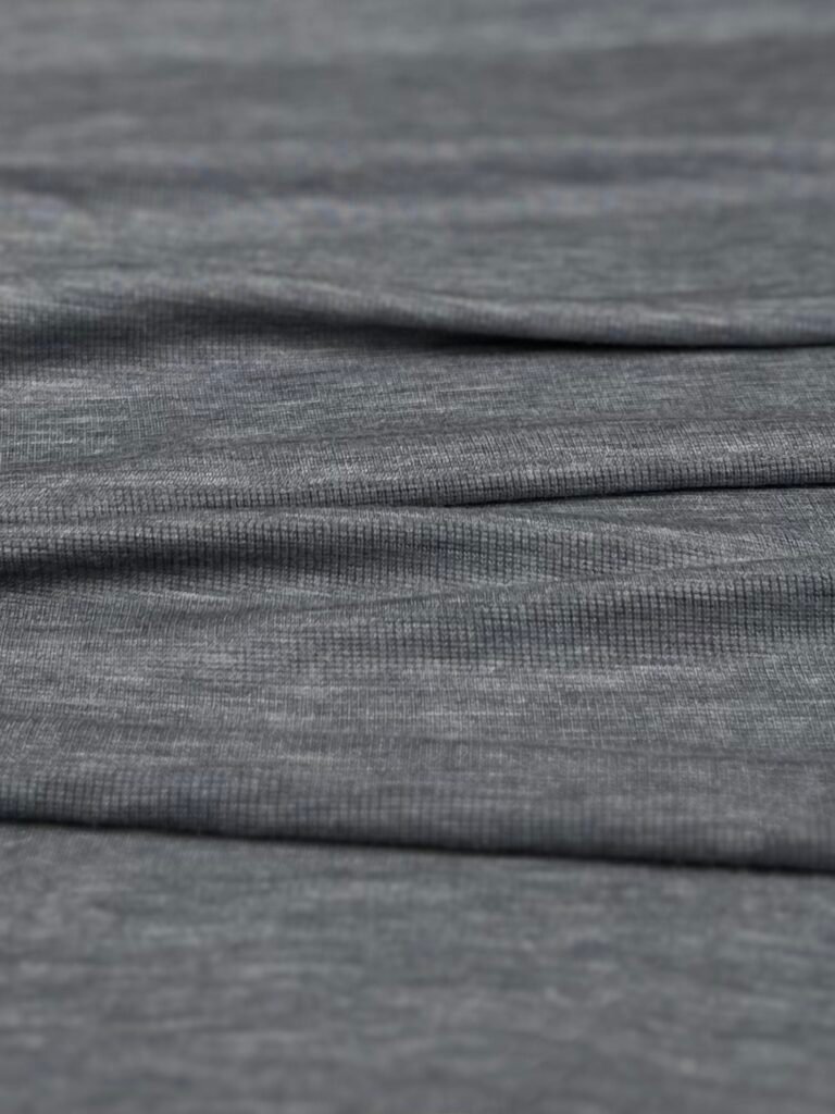 Merino vilnos ir liocelio elastingas trikotažas (premium kokybė) pilkos spalvos melanžas 014