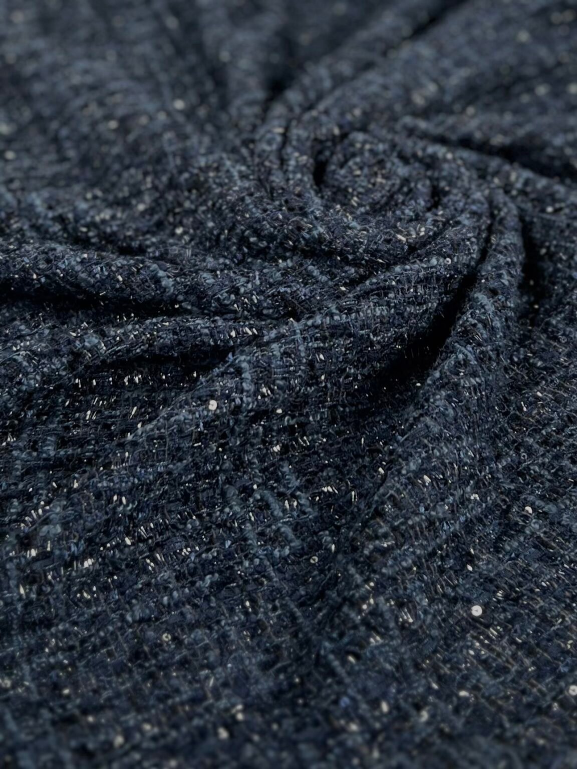 Itališkas „Chanel“ pynimo tvidas „Dark Sapphire“