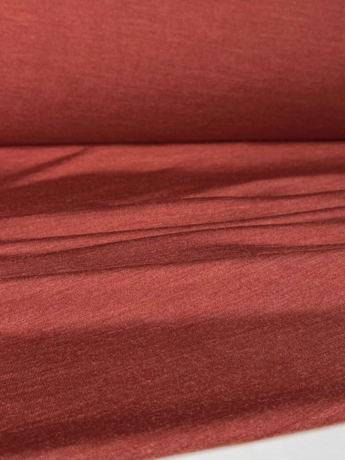 Merino vilnos ir natūralaus šilko elastingas trikotažas (premium kokybė) „Terracotta“ spalvos 151