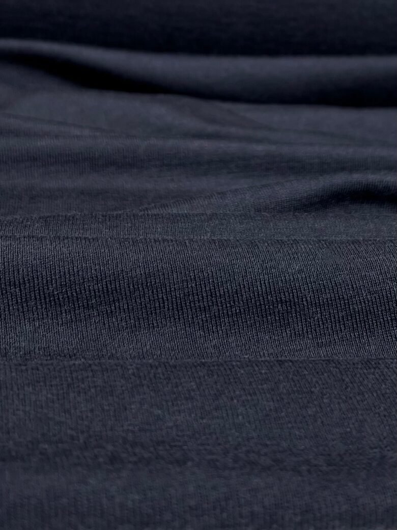 Merino vilnos ir poliamido elastingas trikotažas (premium kokybė) tamsiai mėlynos spalvos 048