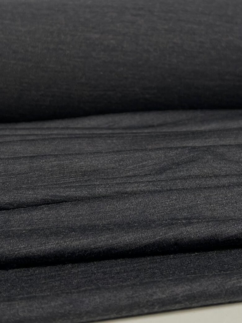 Merino vilnos elastingas trikotažas (premium kokybė) „Smoke Grey“ melanžas 136