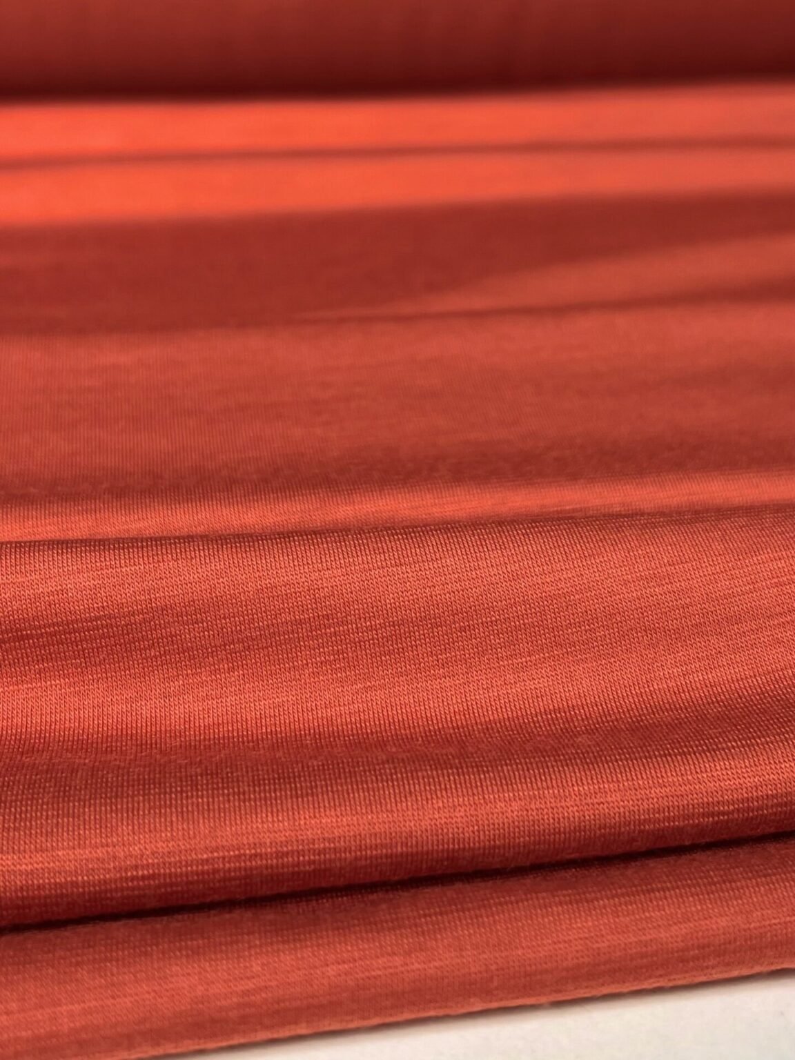 Merino vilnos ir medvilnės elastingas trikotažas (premium kokybė) „Orange“ spalvos 091