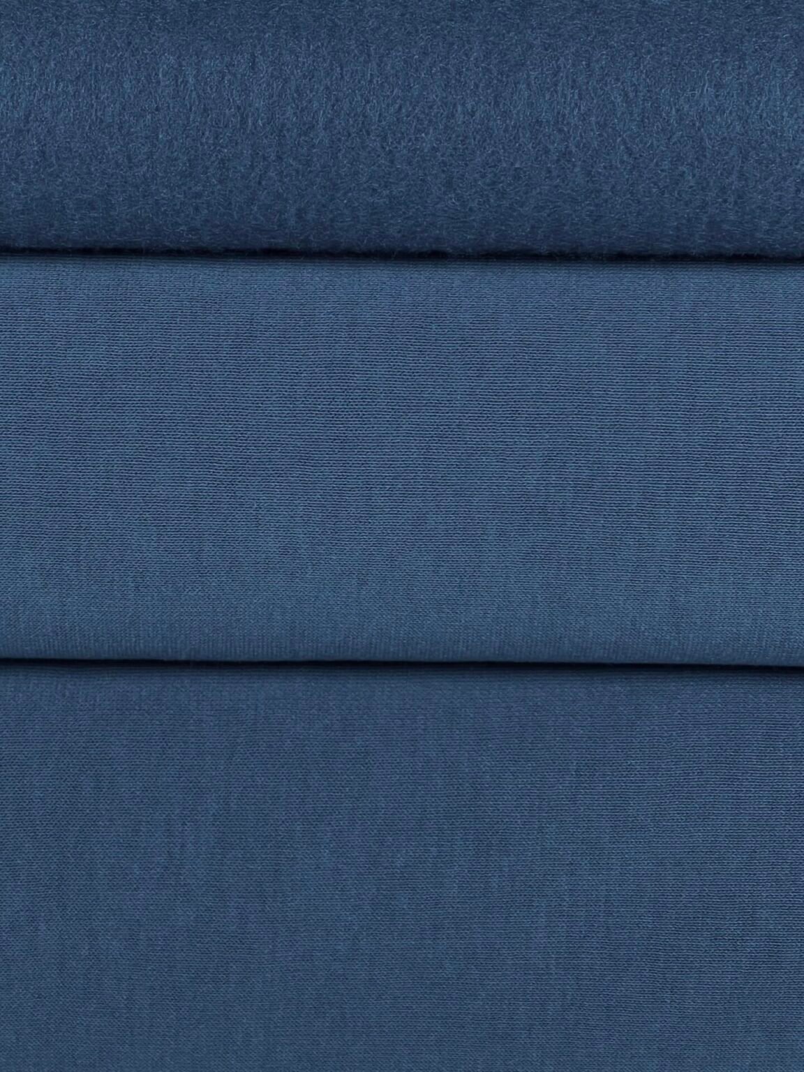 Trisiūlis kilpinis trikotažas su pūkeliu PENYE „Denim Blue“ spalvos (MX17)