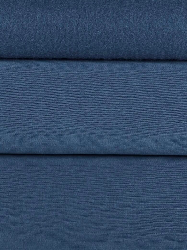 Trisiūlis kilpinis trikotažas su pūkeliu PENYE „Denim Blue“ spalvos (MX17)