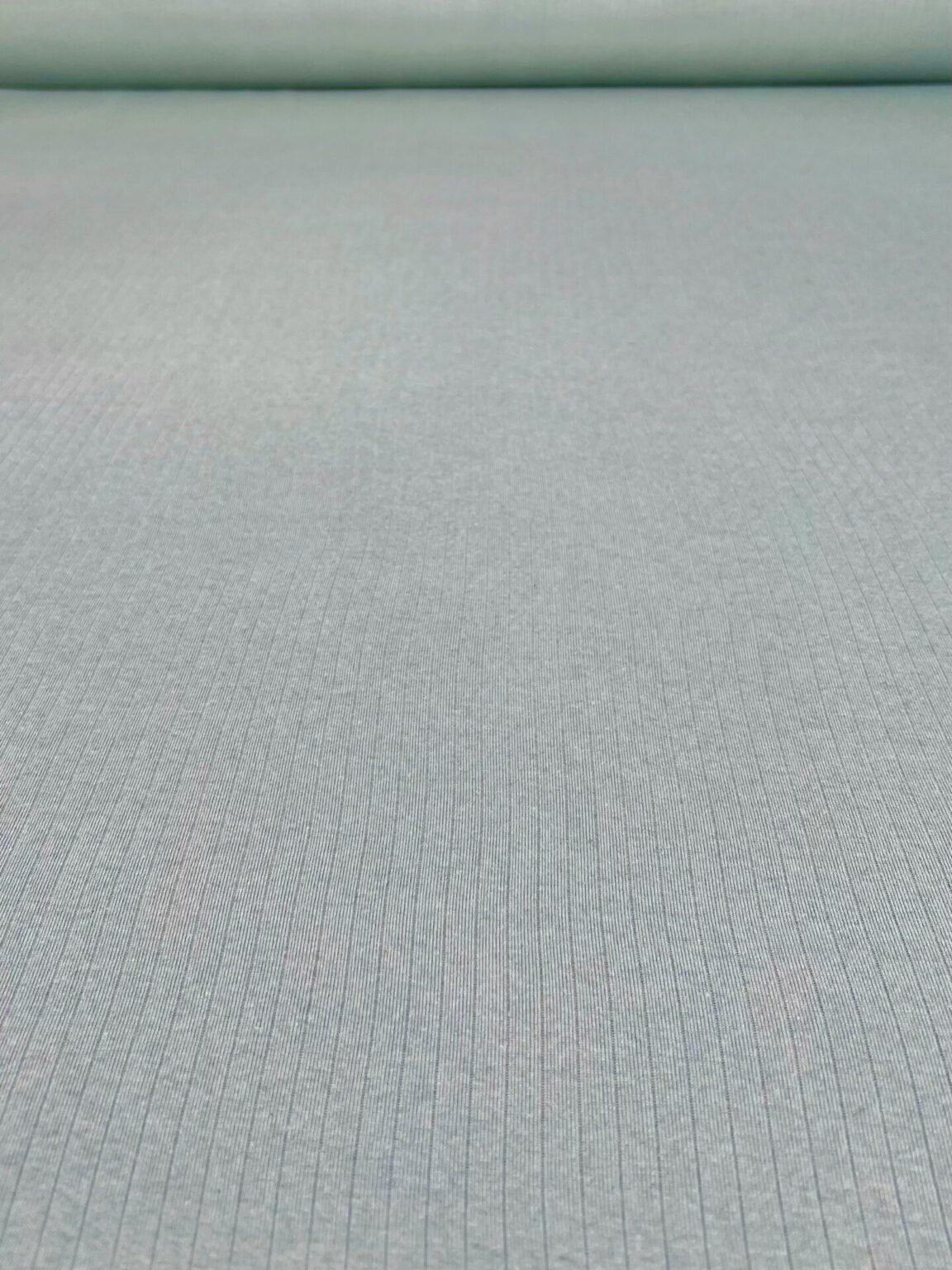 Merino vilnos ir medvilnės elastingas trikotažas (rib tekstūros) „Mint“ 172