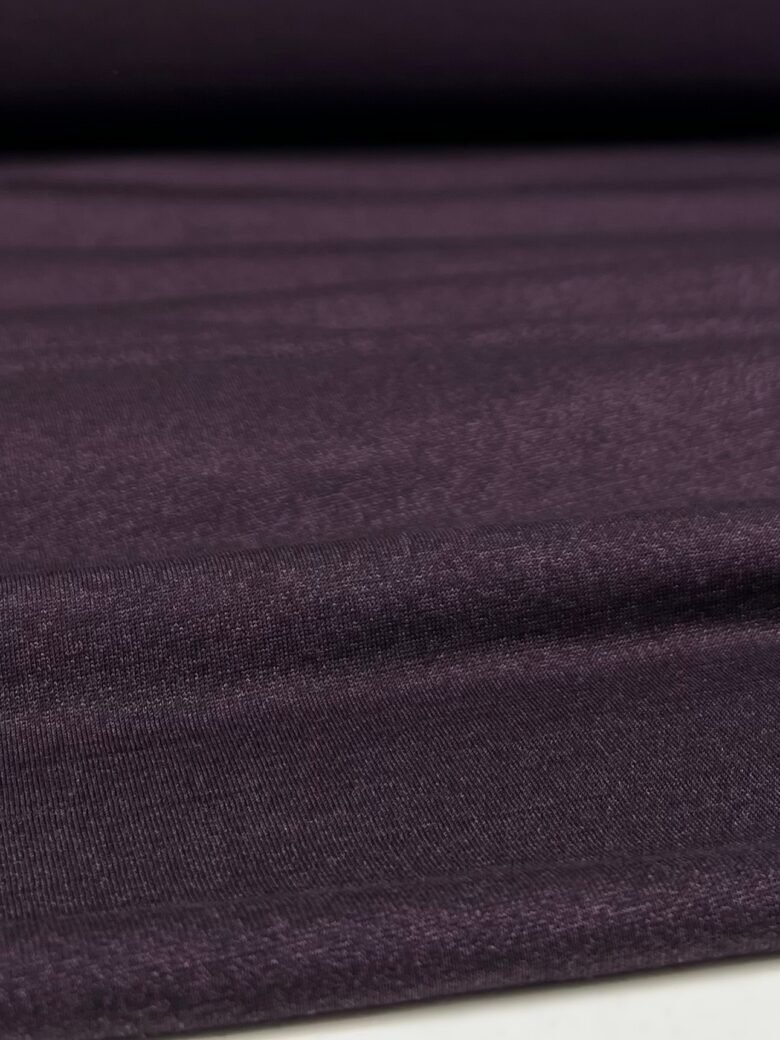 Merino vilnos elastingas trikotažas (premium kokybė) „Tamsus Baklažanas“ 125