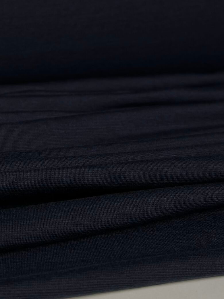 Merino vilnos ir tencelio elastingas trikotažas (premium kokybė) „Blue Night“ spalvos 176 (SU BROKU)
