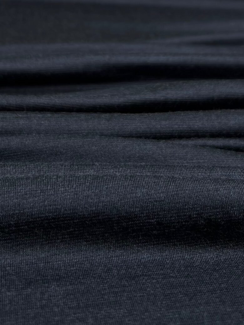 Merino vilnos ir poliesterio elastingas trikotažas (premium kokybė) „Night Blue“ 035