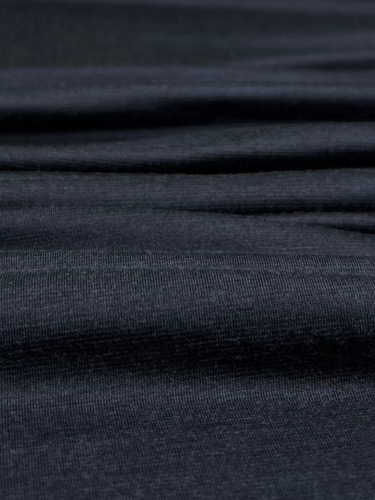 Merino vilnos ir poliesterio elastingas trikotažas (premium kokybė) „Night Blue“ 035