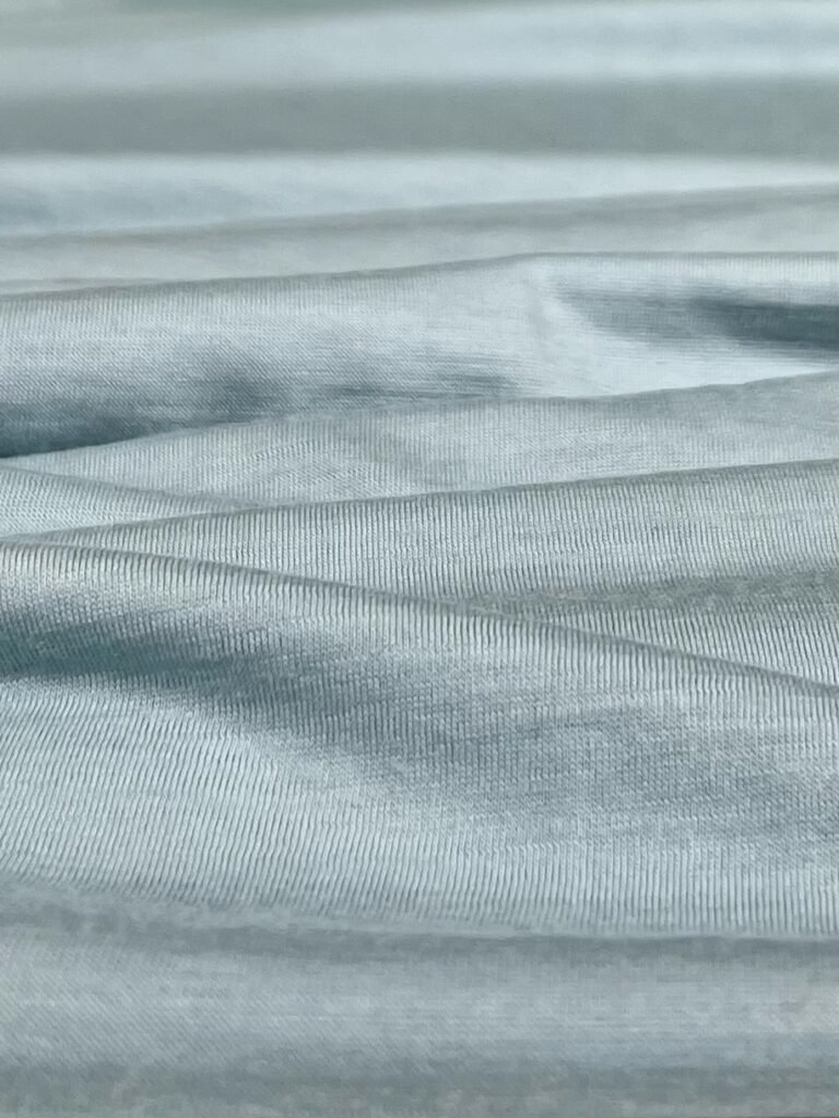 Merino vilnos elastingas trikotažas (premium kokybė) „Baby Blue“ spalvos 036