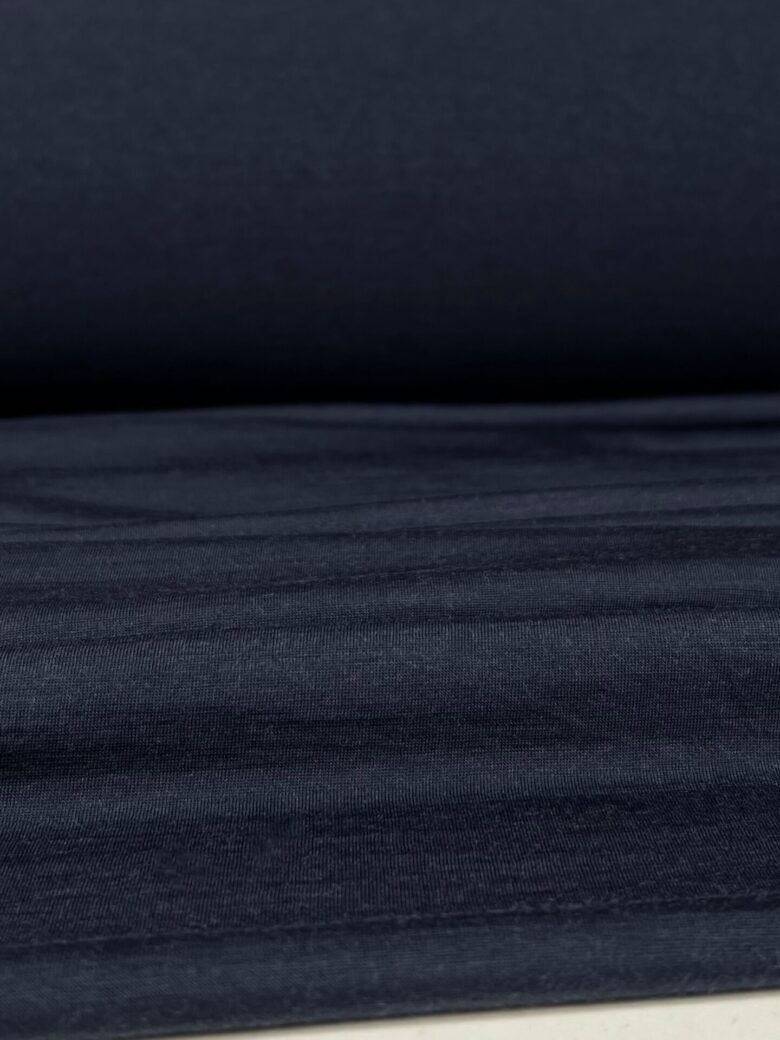 Merino vilnos elastingas trikotažas (premium kokybė) tamsiai mėlynos spalvos 135