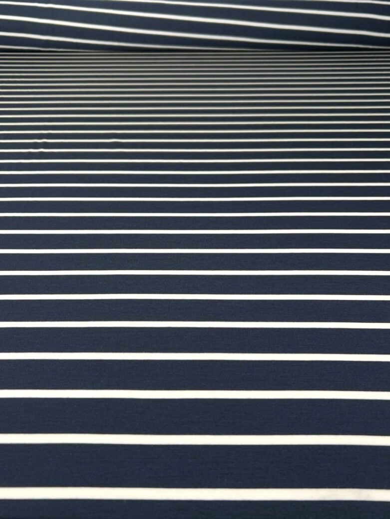 Merino vilnos ir tencelio elastingas trikotažas (premium kokybė) dryžuoto rašto „Breton shirt“ 170