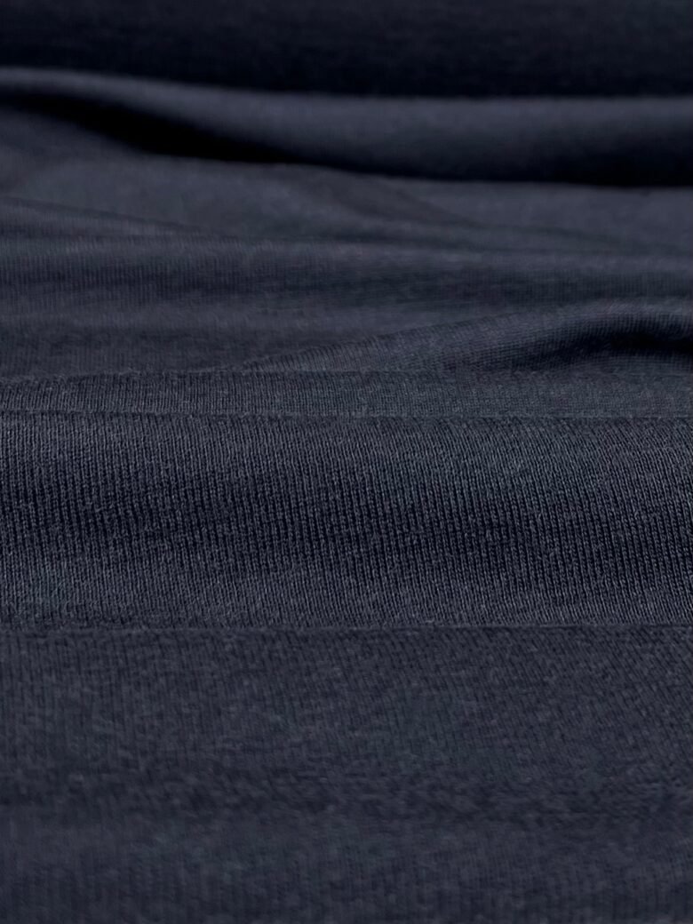 Merino vilnos elastingas trikotažas (premium kokybė) „Dark Blue“ 038