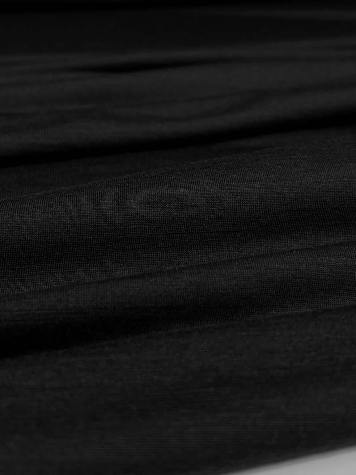 Merino vilnos ir poliesterio elastingas trikotažas (premium kokybė) „Deep Black“ 049